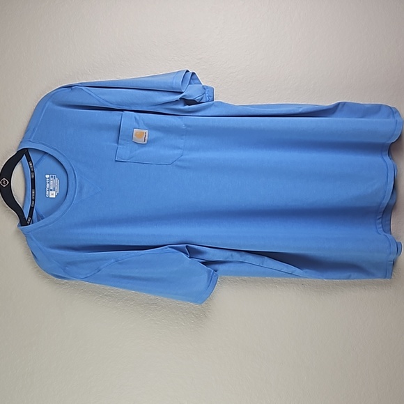 Carhartt Men's Blue Relax Fit Front Chest Pocket Short Sleeve Tee Sz Xl - Picture 2 of 9